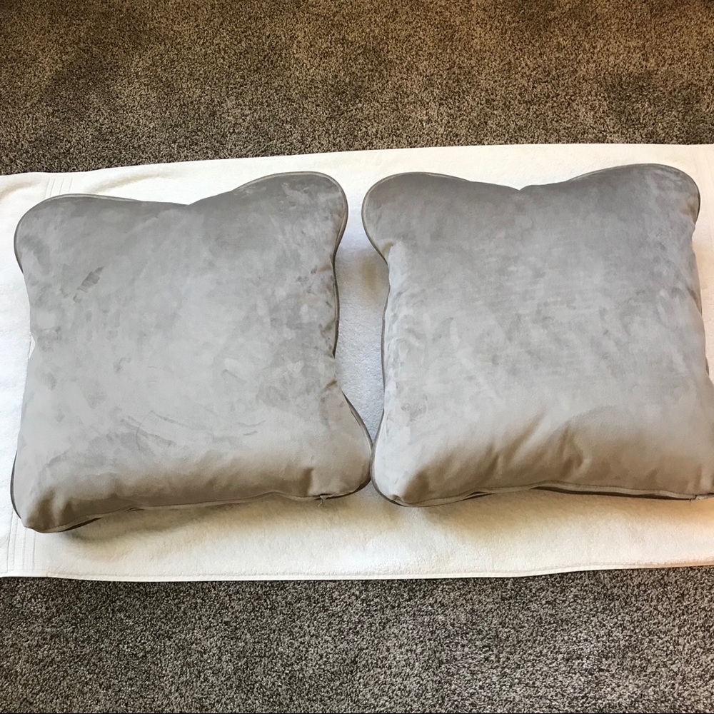 Throw pillows velvet, set of 2, taupe, NWOT